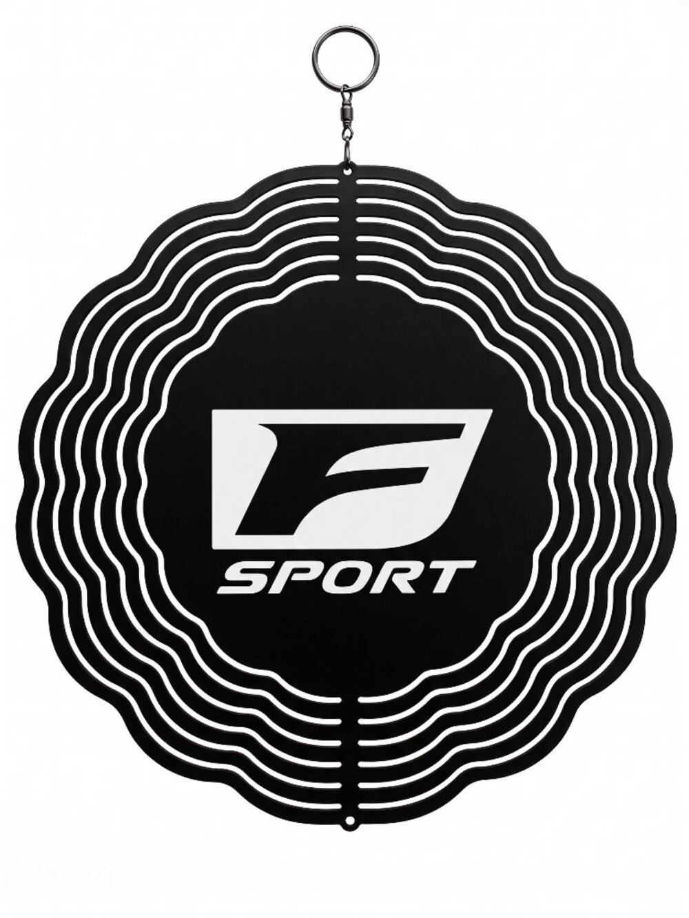 10" Lexus F Sport Kinetic Wind Spinner - Black Metal Hanging Yard Decor